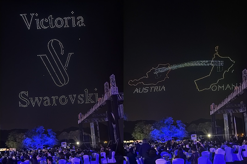 Drone Show for Victoria Swarovski with 800 Drones at Oman
