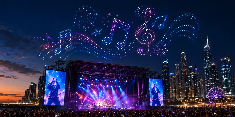 Drone Show in a live concert
