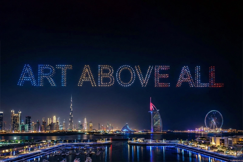 Premium Drone Show Art at Dubai Night Sky
