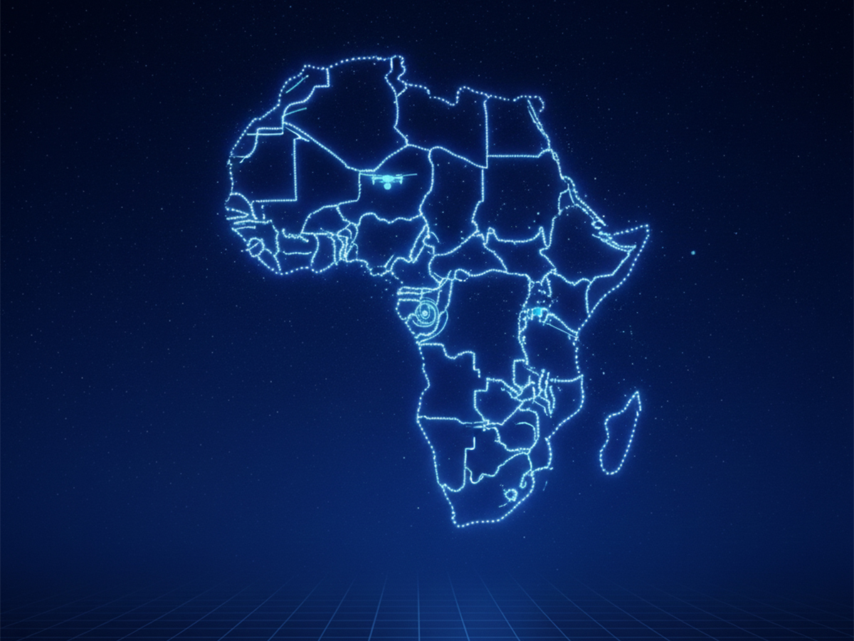 Africa map showing drone show coverage
