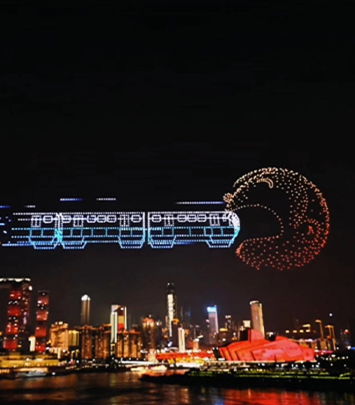 Drone show Dubai outdoor drone light show aerial display for corporate event in UAE